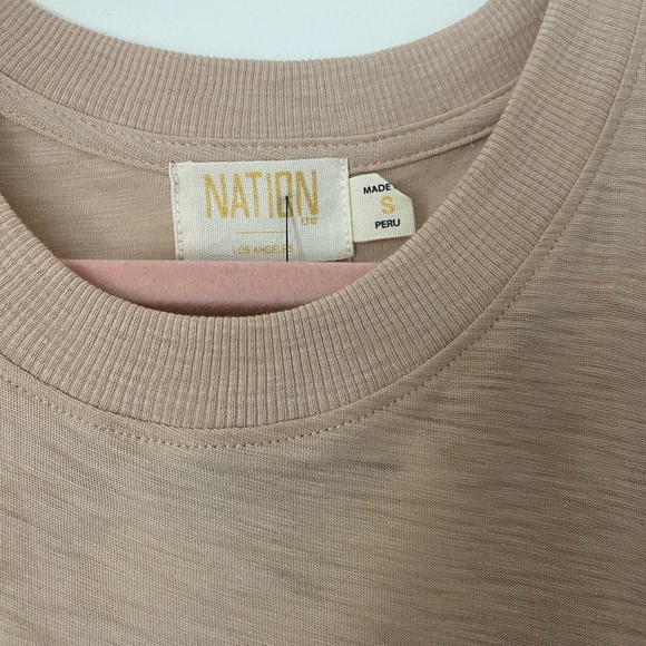 NWT Nation Ltd Martine Casual Peasant Dress in Almond Milk size Small - Picture 5 of 9